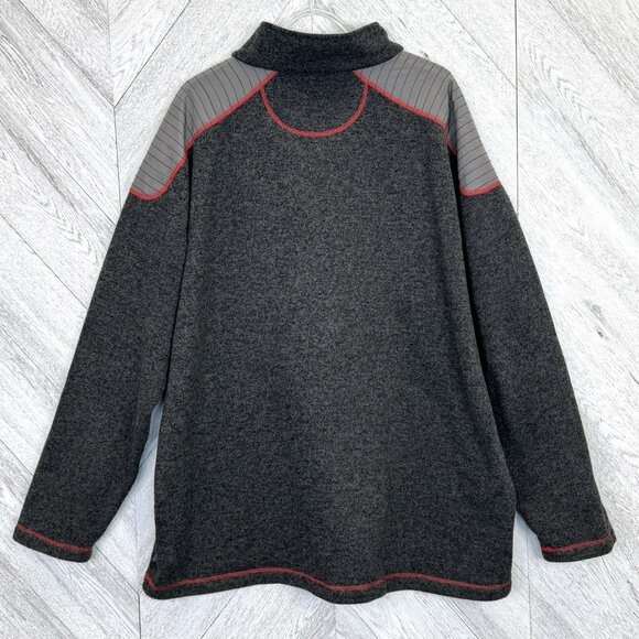 Polaris Pullover 1/4 Zip Sweater Mens Size XXL 2XL Gray Red Better Outdoor - Picture 4 of 4